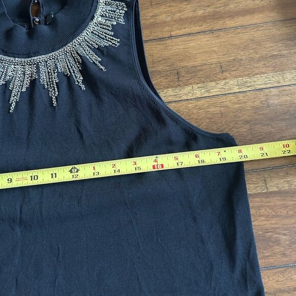 Ted Baker London Black Larinaa Embellished Knit Vest Sleeveless Sweater Large - Picture 10 of 16